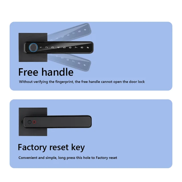 Biometric Fingerprint Smart Home Door Lock Password Electronic Digital Lock TUYA/TTLOCK/No APP Control Entry Door Knobs Lock 5
