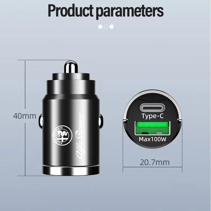 USB Type-C Fast Charging Car Charger with Hidden Convert Plug