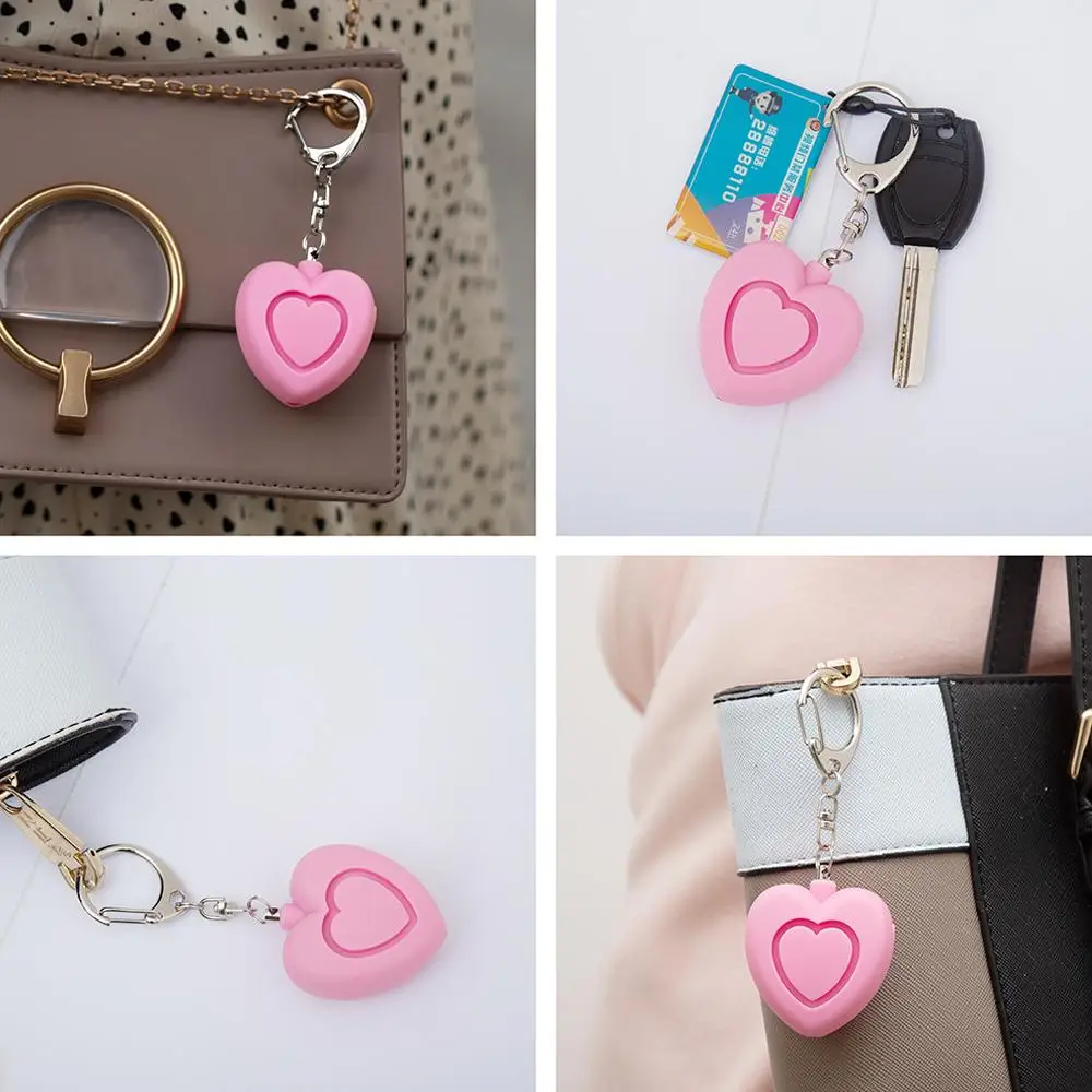 Heart-Shaped Personal Safety Alarm Keychain with High Decibel Emergency Alert