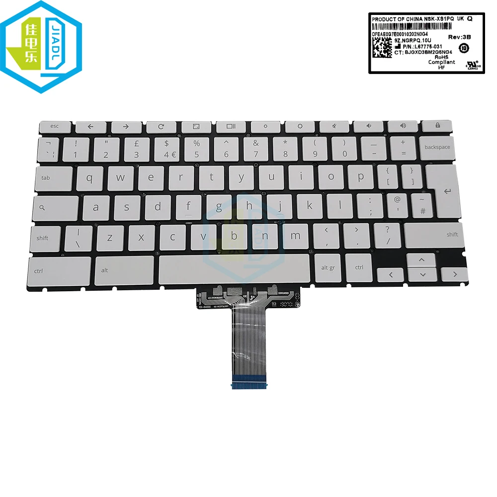 Original UK GB Backlight Keyboard For HP Chromebook X360 12B-CA