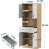 Oak and White Kitchen Pantry Cabinet,70" Tall Kitchen Storage Cabinet with Doors and Drawer, Freestanding Wooden Storage Cabinet 2