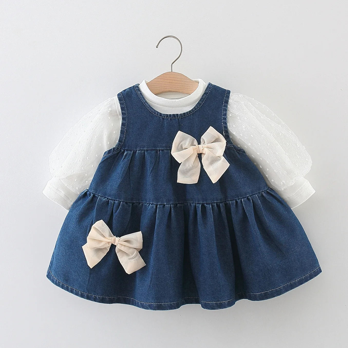 

Autumn Cowboy Girl Dress 2pcs Kids Dresses for Autumn 0-4year Kids Princess Costumes Children Clothing