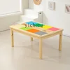 ZC Children's Building Block Table Solid Wood Compatible with Gaming Table Baby Educational Toy Table 1