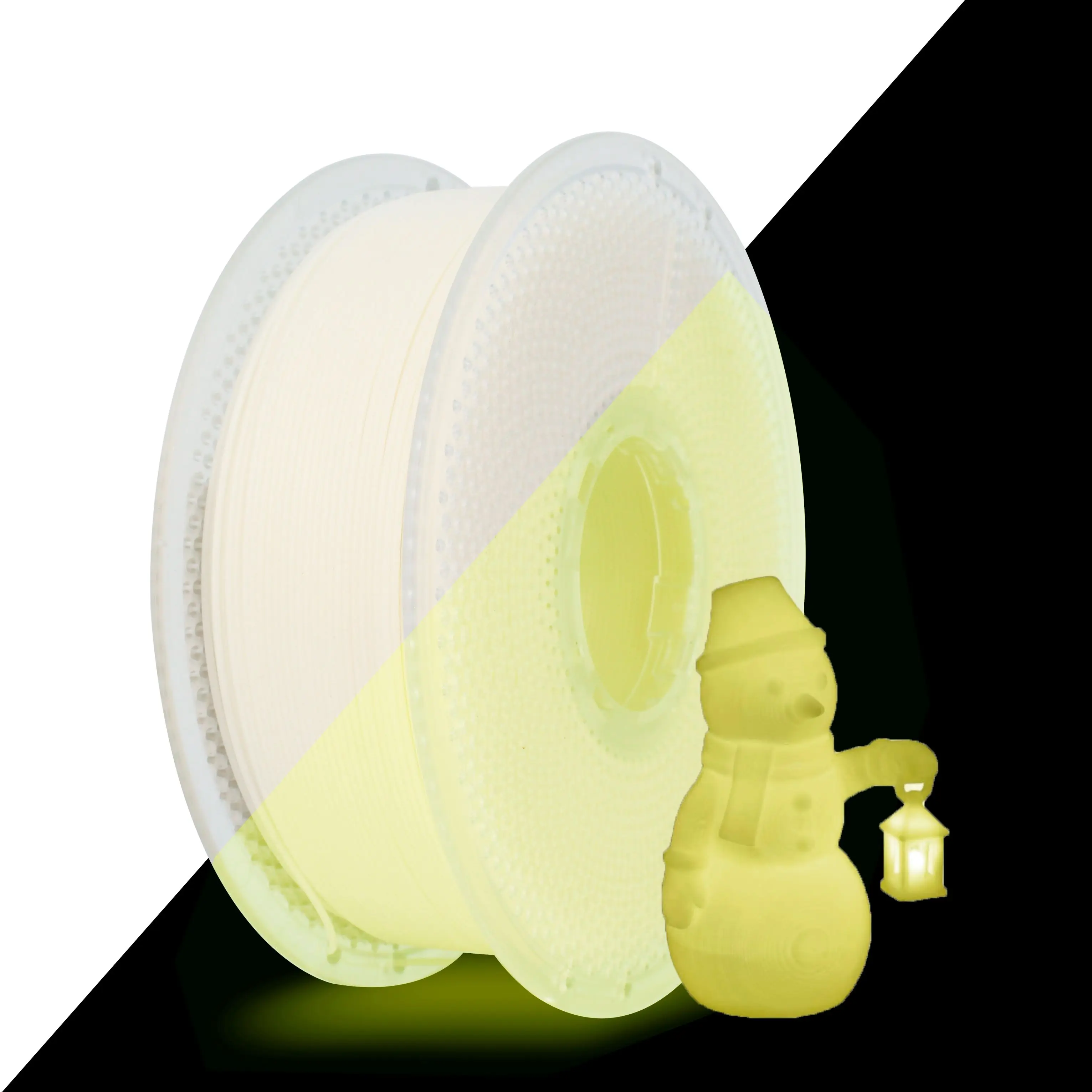 PLA1KG 필라멘트 1.75mm 야광 노란색, 500mm/s 고속 인쇄, 어둠 속에서..