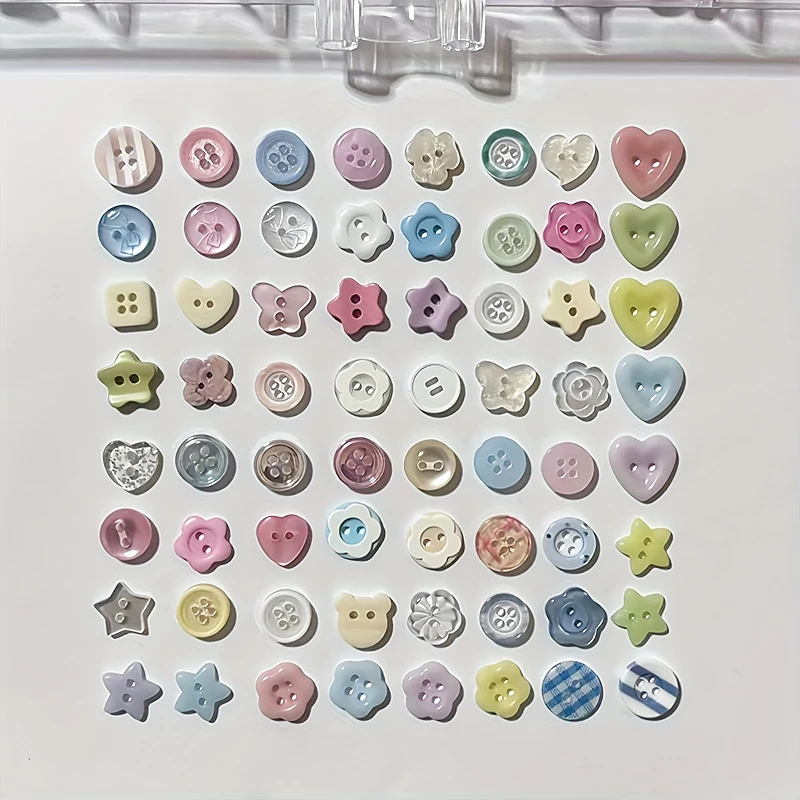 10-100pcs 한국어 스타일 크림 컬러 플라스틱 단추 공예 DIY Scrapbooking 귀여운 봉제 단추 의류 액세서리 무작위로