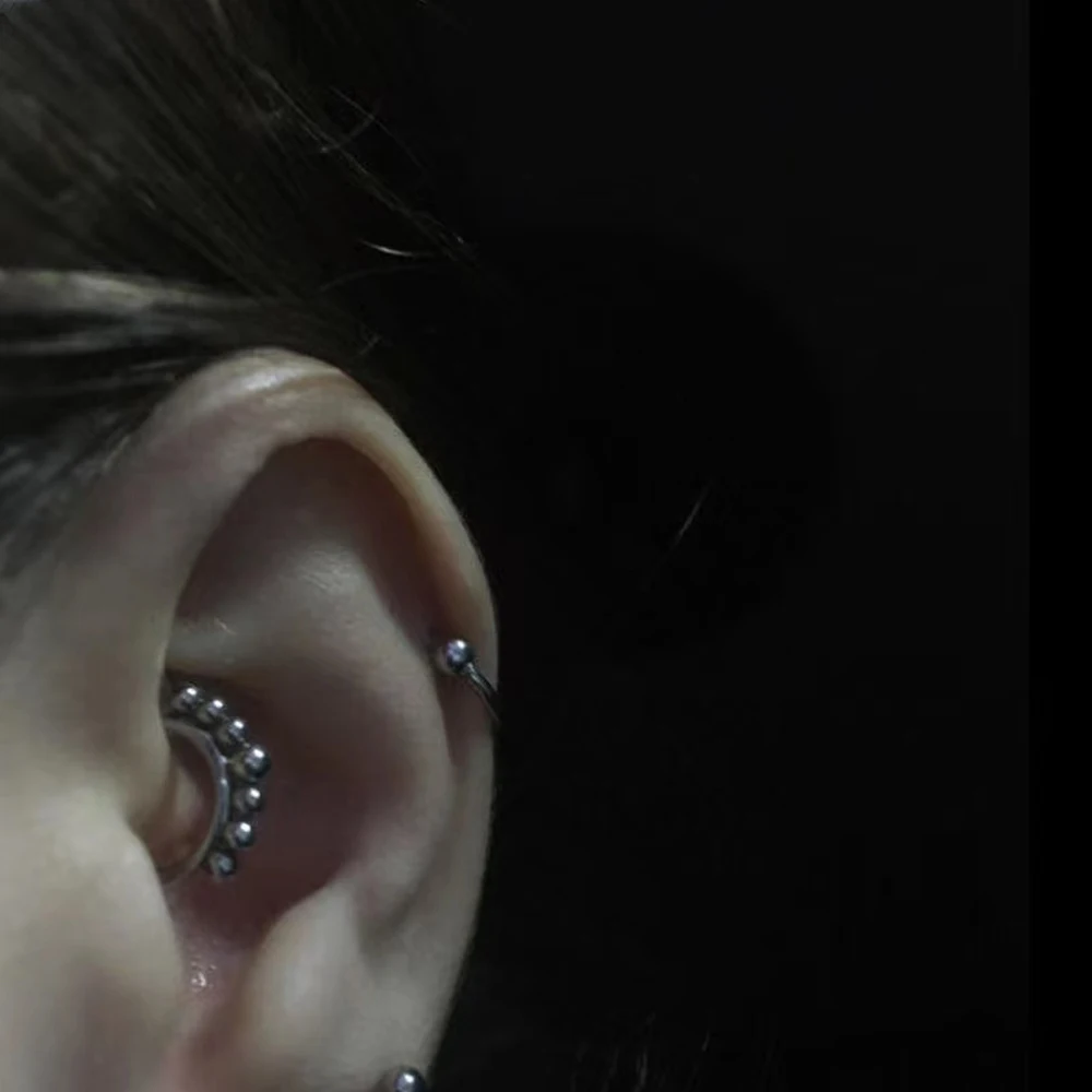 10Pcs ASTM F136 Titanium Piercing Clicker Segment Hoop Nose Rings Earrings Nose Septum ragus Cartilage Helix Lip Ear Piercing