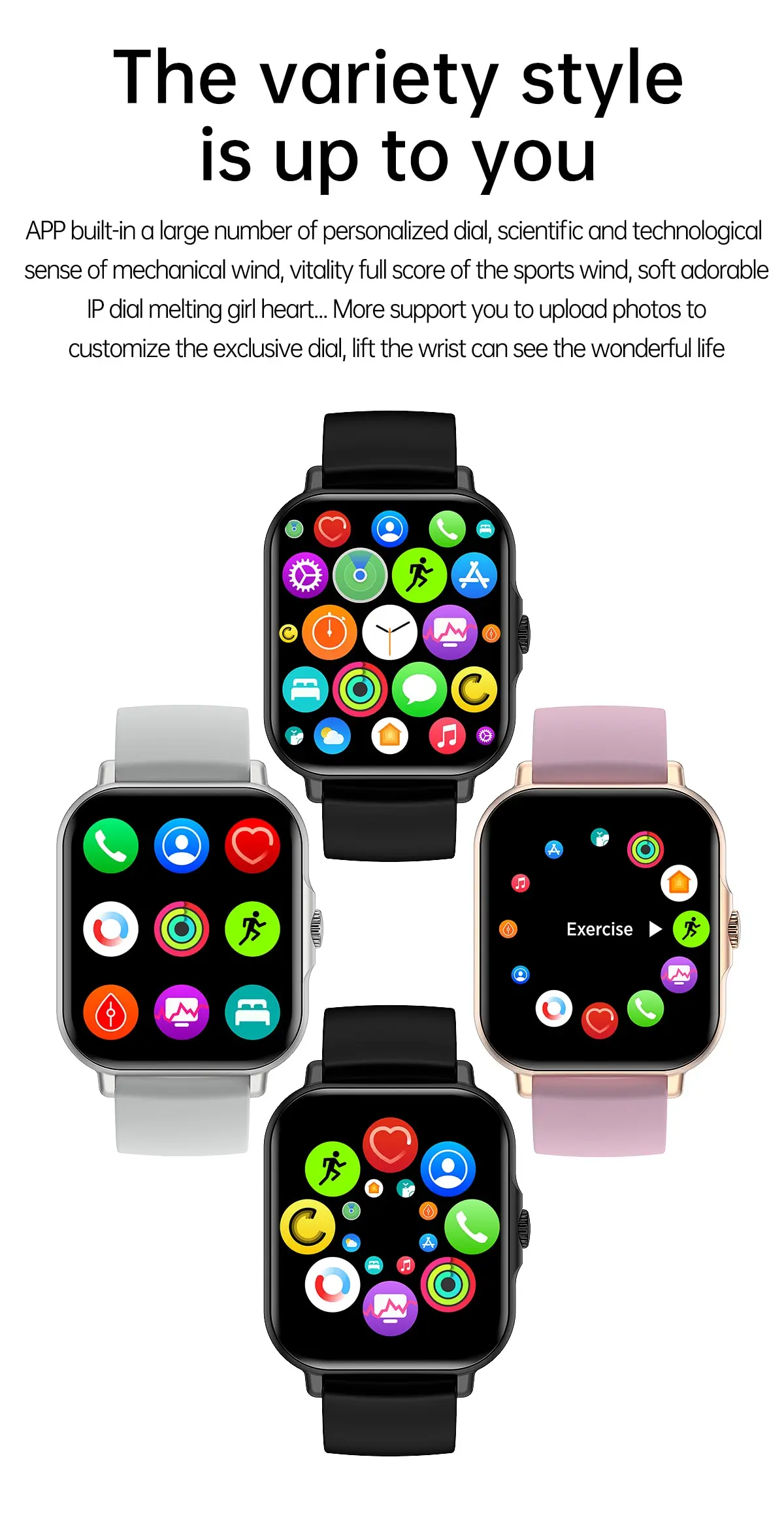 D8 Smart Watches Bluetooth Call Fitness Bracelet Sport Smartwatches Activity Tracker Heart Rate SmartWatch For Men Women