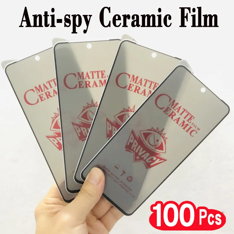 100Pcs Matte Ceramic Privacy Screen Protector For Xiaomi Mi Poco F3 F4 GT M5S M2 M3 M4 Pro 5G X3 X4 X5 Protective Anti-Spy Film