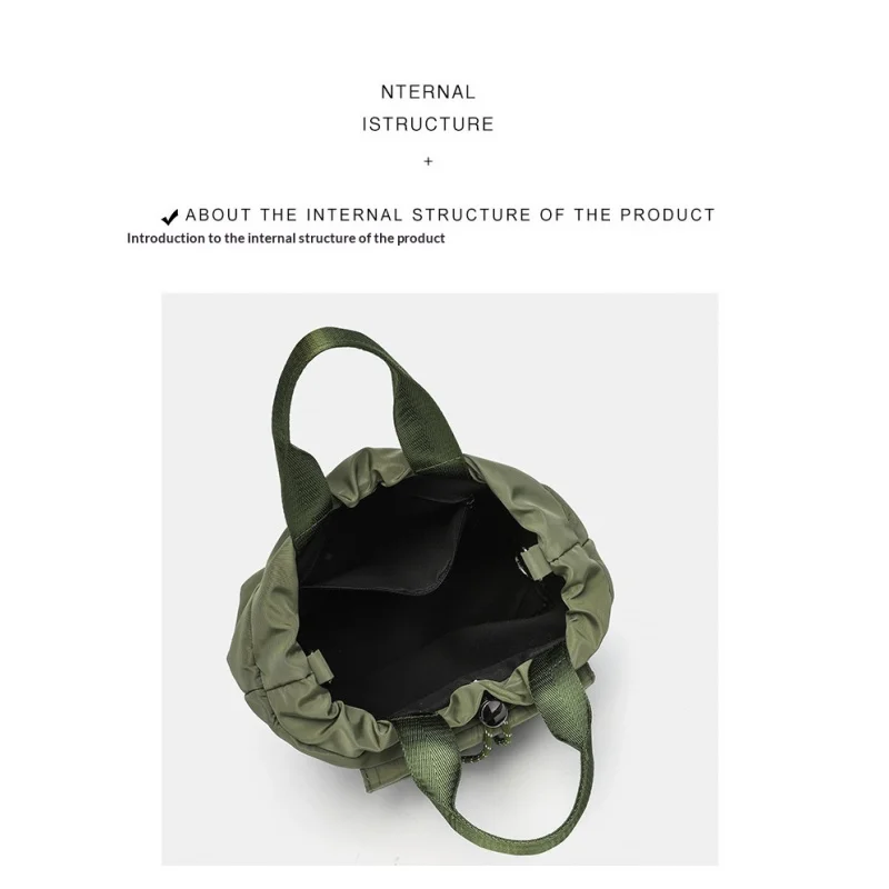 Women's Tote Bag Fashion Lightweight Oxford Cloth Casual Handbag Drawstring Polyester Simple Shoulder Bag