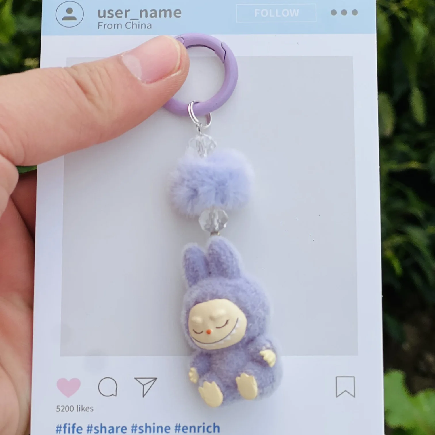 Labubu Plush Keychain Cartoon Creative Three-dimensional Doll Schoolbag Pendant Car Keychain Men And Women Gifts Plush Toy Plush Doll