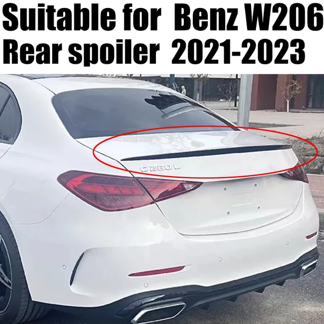 Fit For Mercedes Benz C W206 C200 2021-2022 Black Rear Trunk Spoiler Lip  Wing