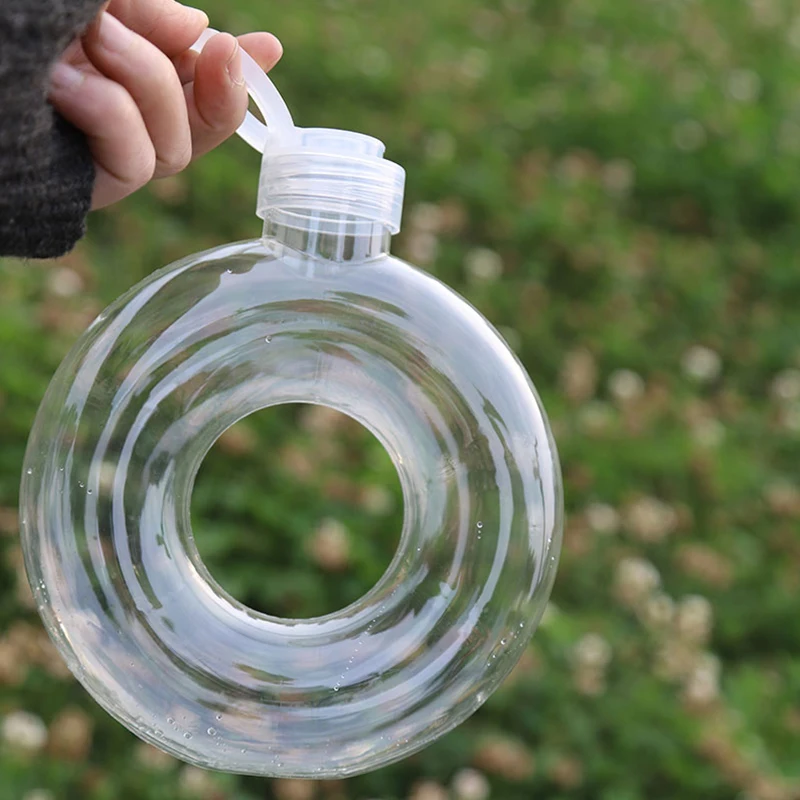 Bottiglia D'Acqua Sportiva In Plastica Da 500Ml Bottiglia Di Plastica Per Ciambella Bottiglia Di Succo Circolare Trasparente Bottiglia D'Acqua Per Cia