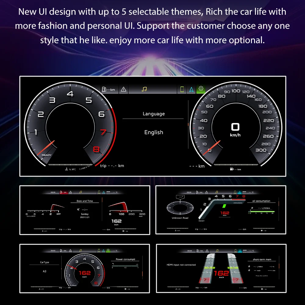 Panel de instrumentos digital para Audi TT años 2007-2014, velocímetro, panel de instrumentos, cabina virtual 5