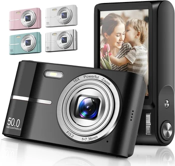 Upgrade Digital Camera, Autofocus 50MP FHD 1080P Camera for kids with 16x Zoom Anti Shake, Compact Camera