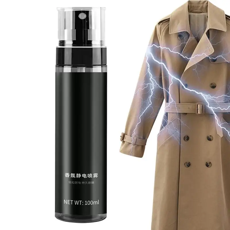 Anti-Static Spray For Clothes 100ml Odor Eliminator Anti-Static Spray Long-lasting Fragrance Portable Anti Static