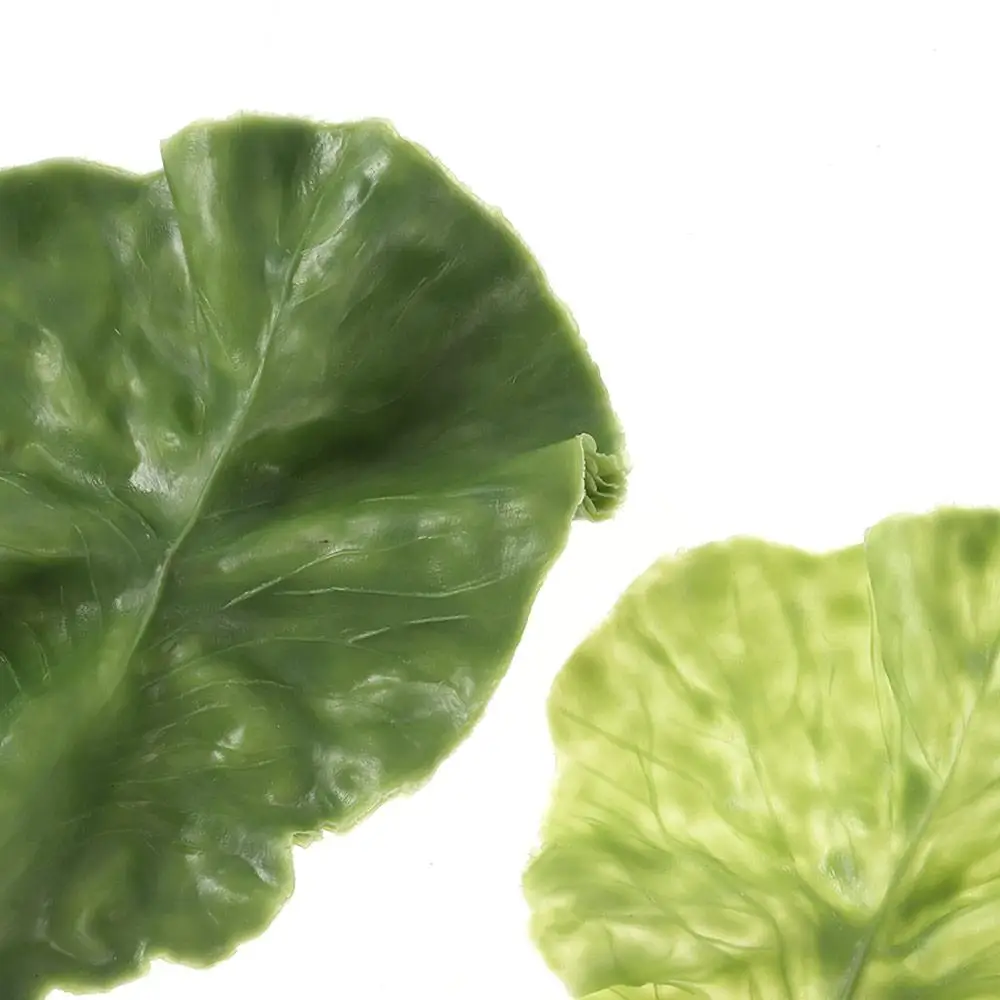 6 Stück künstliche Salatblätter, künstliches grünes Gemüse, realistischer Plastiksalat für die Dekoration von Feiertagen, Zuhause, Küchenschränken – Detail 9