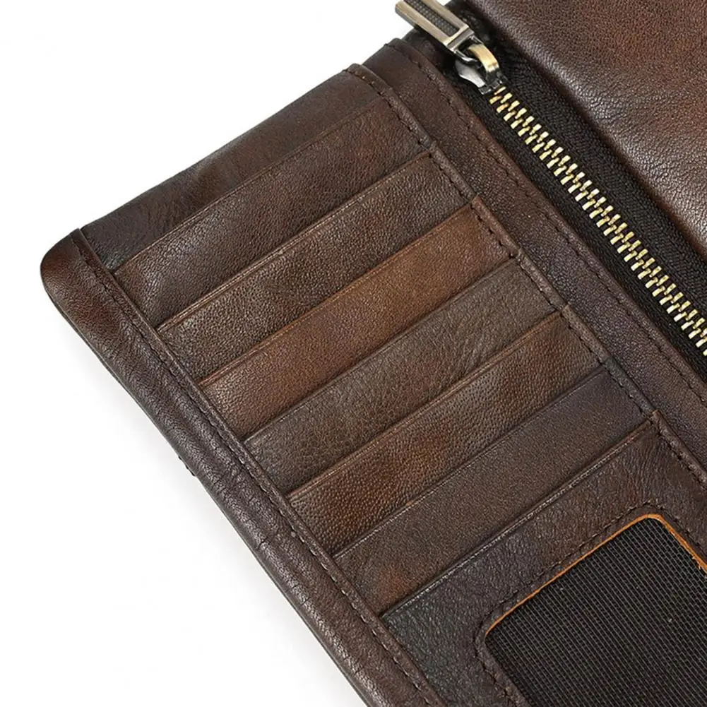 Snap Design Wallet Retro Father's Wallet with Rfid Waterproof Organizer Multiple Card Slots for Men Faux Leather