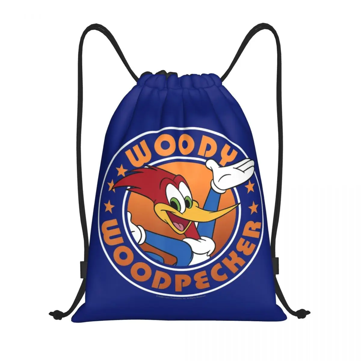 Custom Woody Woodpecker Cartoon Portrait Zaino Con Coulisse Borse Uomo Donna Leggero Palestra Sport Sacks Sacks Per Lo Shopping