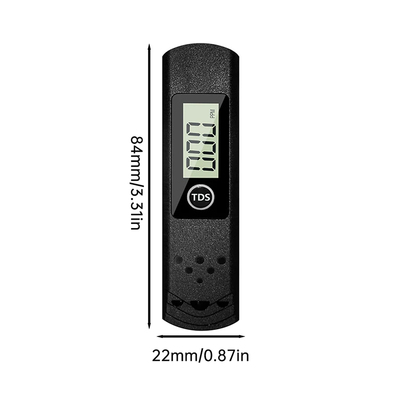 1pc Black Handheld TDS Digital Water Tester High Precision Household Purified Tap Water PPM Tester Large Screen Display