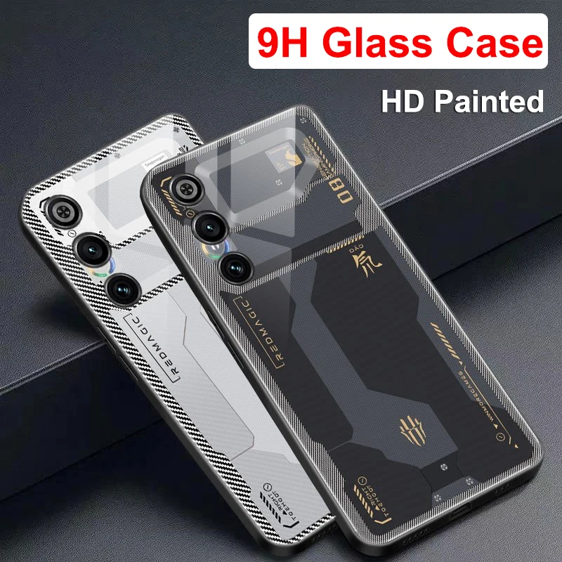 Premium Anti-Shock Tempered Glass Back Cover with Hard Case Protection