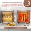 Large 12 Trays Food Dehydrator, Usable Area up to 22.67ft², 1200W Full Stainless Steel Dryer Machine, up to 190℉ Temperature, fo 2