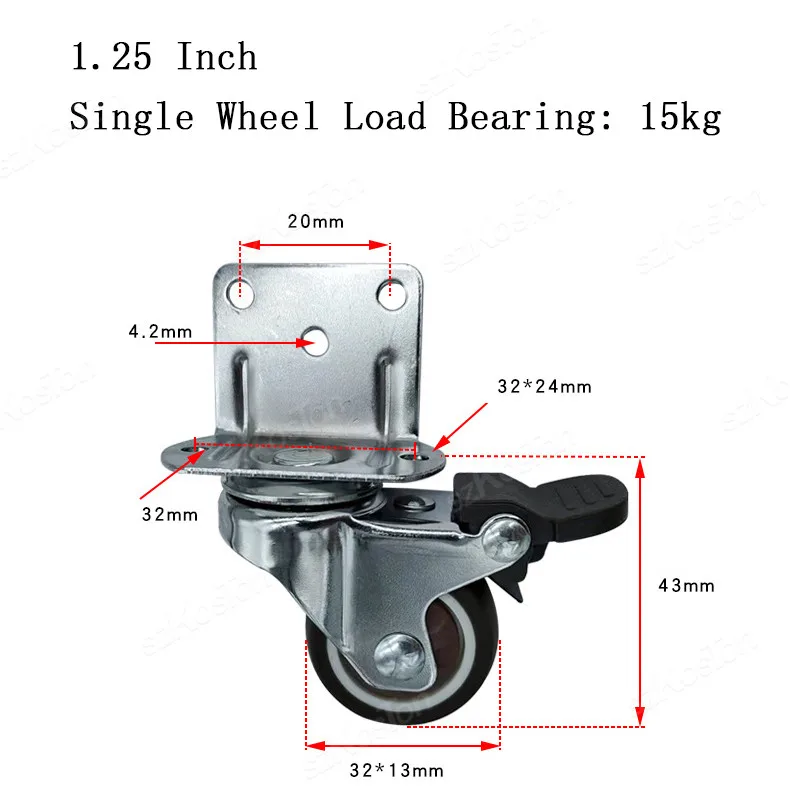 4pcs L-shaped Furniture Casters Wheels Soft Rubber Swivel Caster Quite Roller Wheels for Trolley Baby Crib Bed Wheels Accessory