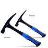 High Carbon Steel Geological Stratigraphic Hammer Rock Pick Geology Prospecting Hand Tools Flat/Pointed Tip Shock Reduction 1