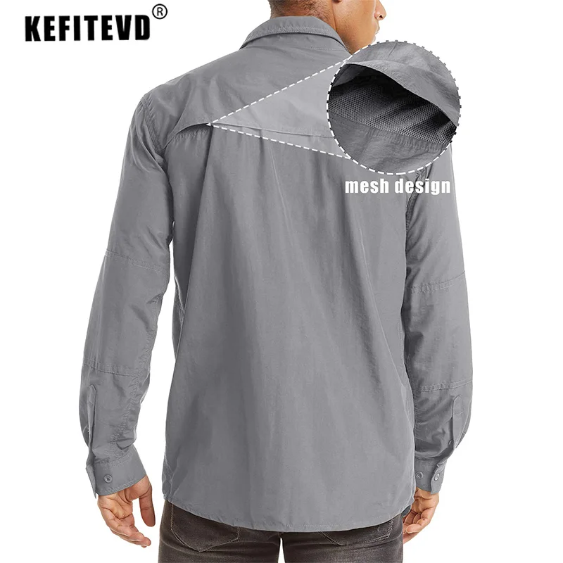 KEFITEVD Long Sleeve Breathable Fishing Shirt: Quick Dry
