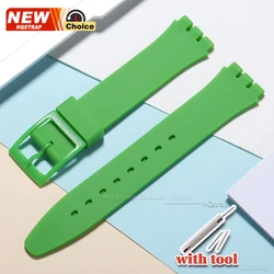 Vibrant Silicone Sport Strap - Waterproof Rubber Wristband with Tool - 16mm (13 Green)