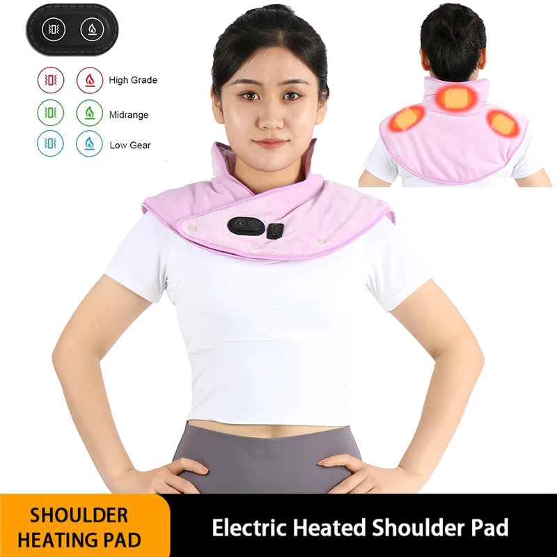 USB Heated Wrap Electric Heating Shoulder Massager Pad Health Care Tool Neck  Massager Brace Cramps Pain Relief Relieve Fatigue - AliExpress