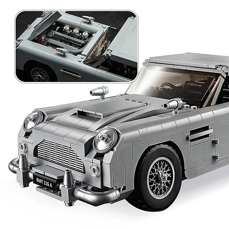 In Stock 007 Car Series 1295PCS 10262 Building Blocks DB Children Model Gifts Toys Astones Classic Car