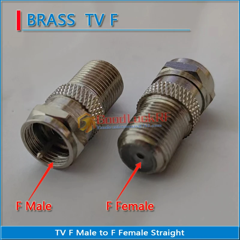 1X Pcs F Male to F Female Straight Directly plug Nickel Plated RF Video Coaxial Connector for TV-Tuner Antenna