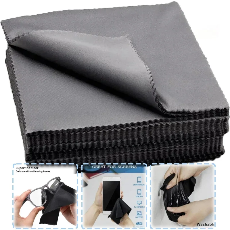 20PCS 블랙 마이크로 화이버 선글라스 안경 청소 천 13*13cm 안경 안경 깨..