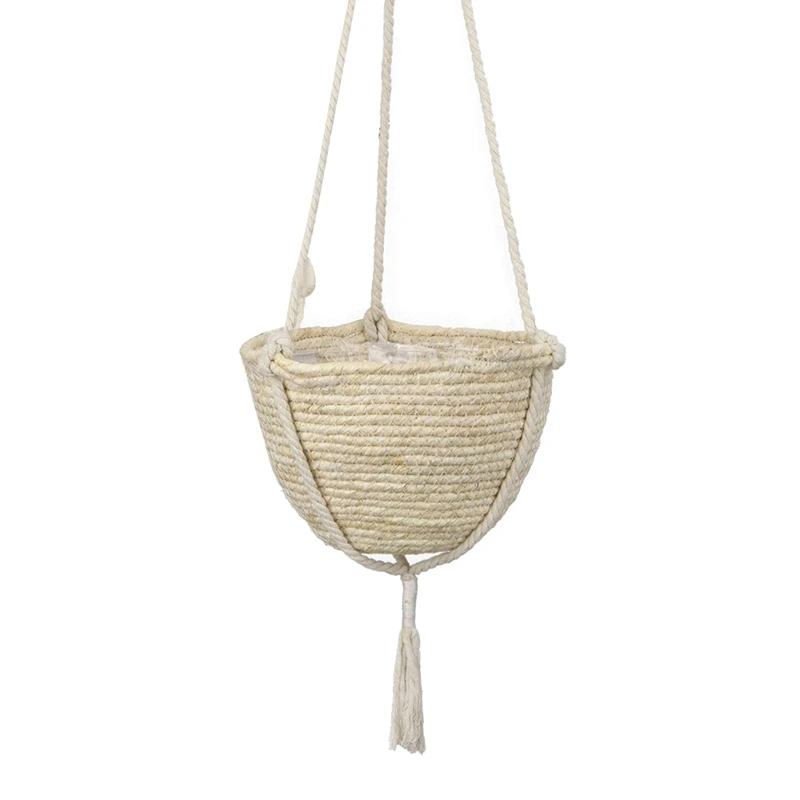 

Natural Seagrass Hanging Planter Basket, Eco-Friendly Indoor Plant Pots, Plant Pot Cover, 9.85 X 6.3Inch
