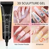 PUENTE 15ML Clear 3D No Wipe Sculpture Gel Nail Polish 3D Chrome Nail Art Designs Rhinestone Glue Modeling Soak Off Nail Art Gel 3
