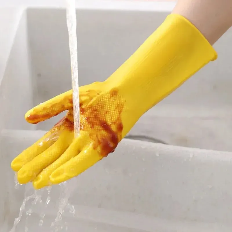Dishwashing gloves Latex Women Waterproof Household Kitchen Washing Bowl Clothes Vegetable Cleaning