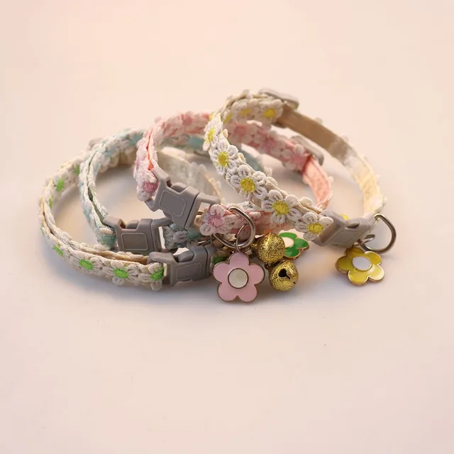 1Piece Adjustable Cat Collar With Pendant Lace Pet Collar Suitable For Small Cats and Dogs Cat Collar Personalized Accessories 4