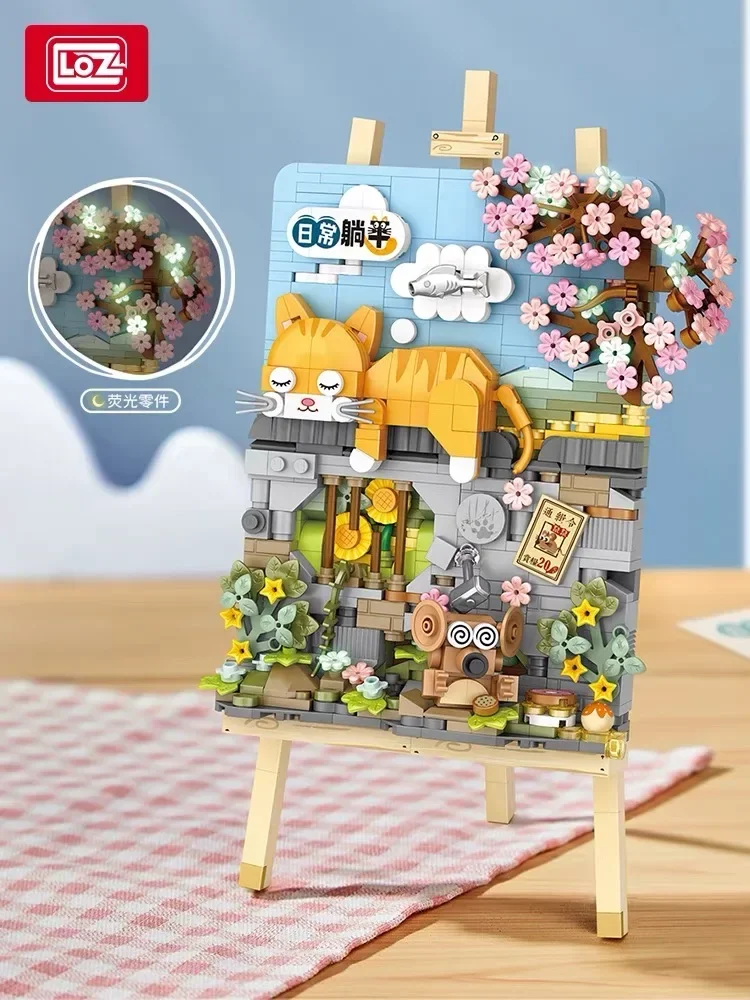 LOZ mini Blocks Building Toys Drawing Painting Gift Cat Bricks