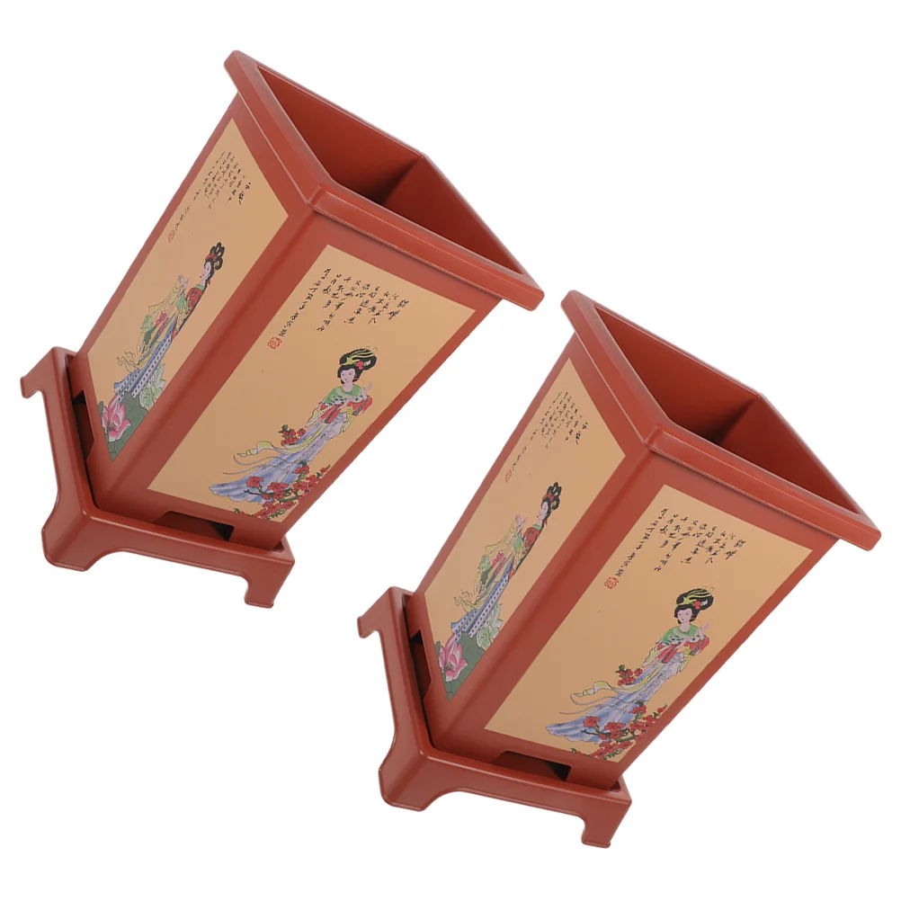 

2 Sets Orchid Pot Planter Planting Holder Gardening Supplies Flower Pots Container Nursery Resin for Indoor Plants