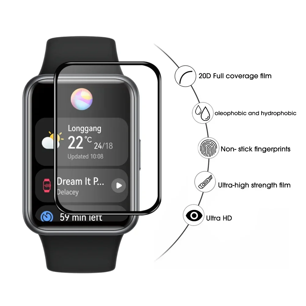 Premium 3D Curved HD Screen Protector - Full Cover Soft Film for Huawei Watch Fit Series