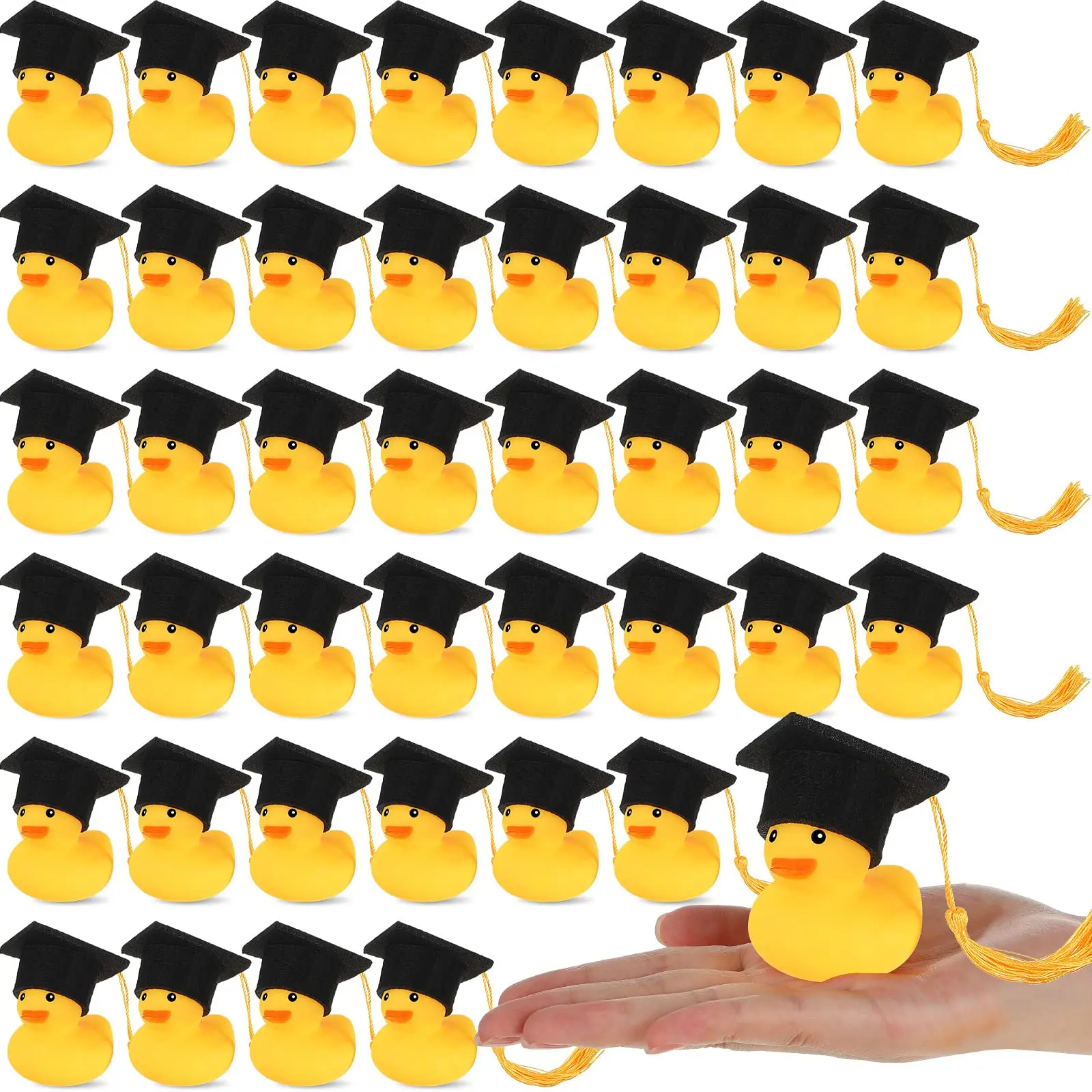 

24/48Set Graduation Duck Mini Graduation Rubber Ducks with Graduation Tassel Cap Party Favors Decoration Classroom