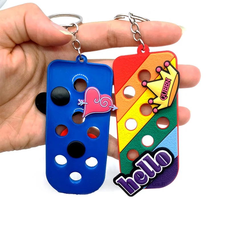 1PCS Silicone DIY Corc Shoe Charm on Keychain Colorful Kawaii Shoe Charms Fit Boy Girls Personality Accessories Casual Souvenir