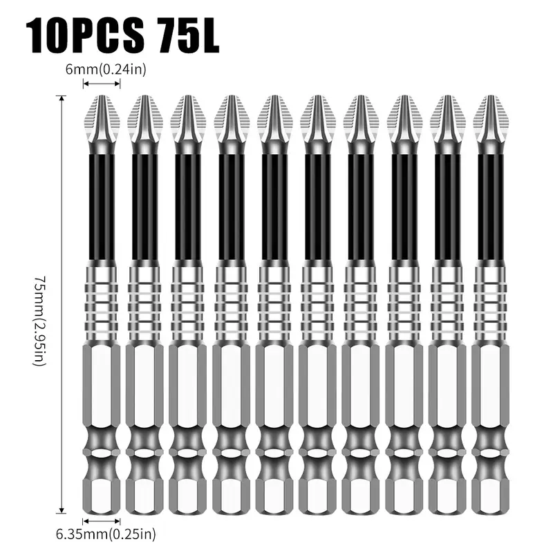 K5 Non-slip High Hardness Bit S2 Strong Magnetic 5A Black Non-slip Cross Head Electric Drill Electric Screwdriver Bit - Image 32
