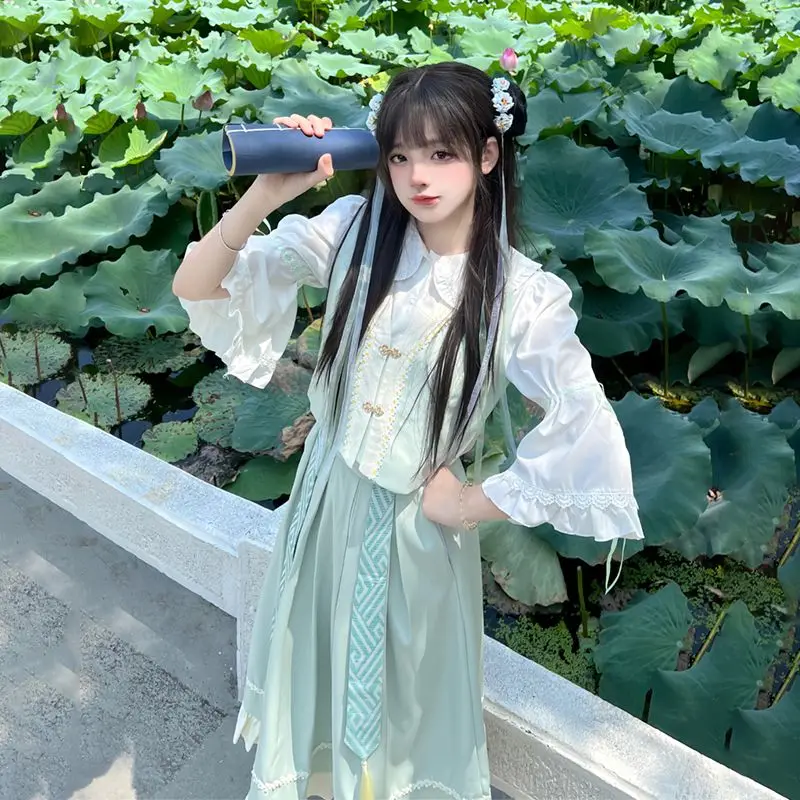 Japan Ancient Style Academy Jk Uniform Original Fairy Student Cute Fairy Top Vest Half Skirt Set