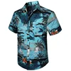Tropical Floral Shirts for Men Clothing 3D Printing Hawaiian Vacation Shirt Short Sleeve y2k Tops Vintage Clothes Lapel Blouse 1