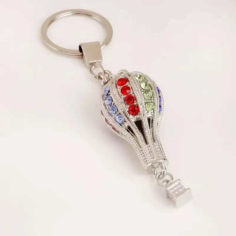 Metal Hot Air Balloon Keychain Pendant Travel Accessory