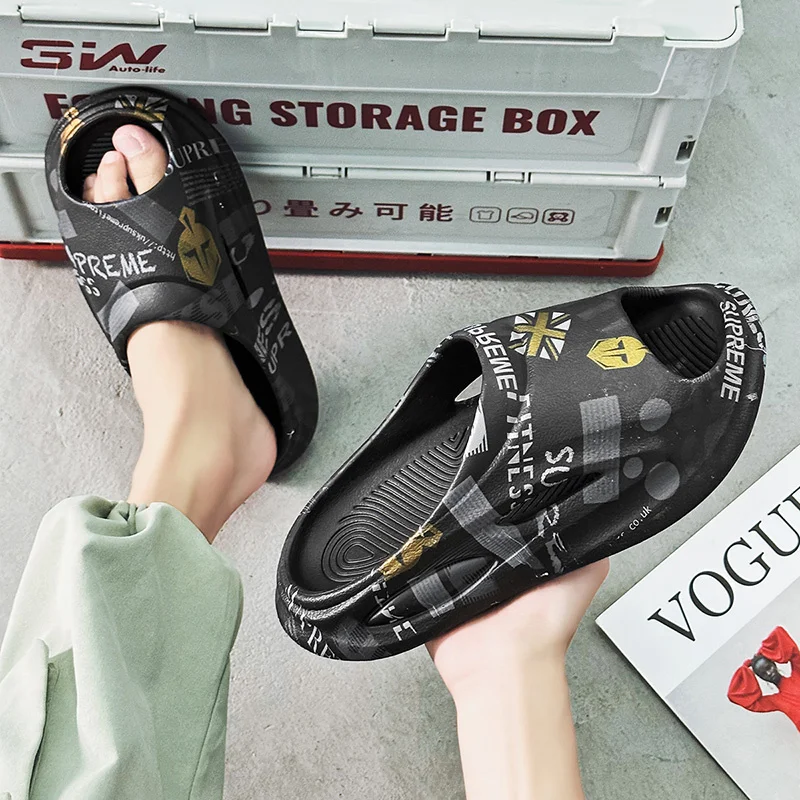 Slip-Hausschuhe für Herren, rutschfest, mit dicker Sohle, weiche Schaumstoff-Slipper, bequeme Slipper für drinnen und draußen_voghion.com
