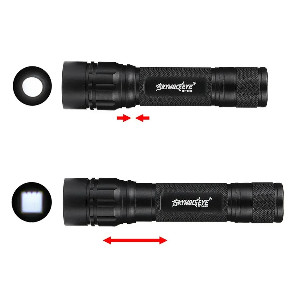 Handheld Flashlight 000 Hours 1 Pc 111*26*22mm 120mm After Telescopic 18650 Battery Black