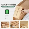 100% Solid Oak Wood Coffee Table for Living Room, Small Coffee Table with Shelf Storage, Mid Century Modern Coffee Table with Ro 4