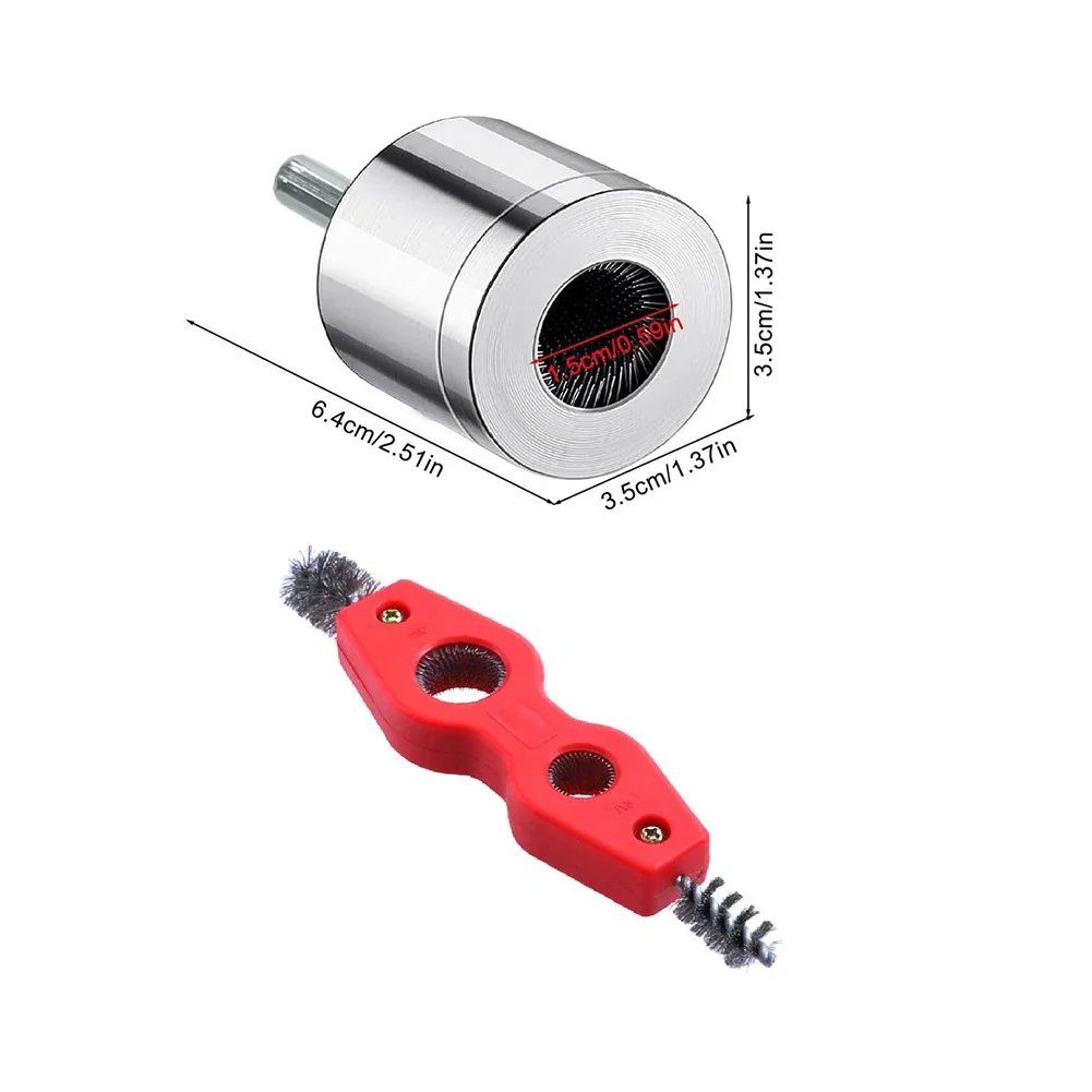Metal Copper Pipe Cleaner Tube Cleaning Brush For Plumbers Electric Drill Bit Plumbing Cleaning Dual Head Battery Brush cleaning brush wire brush cleaning tool pipe brush